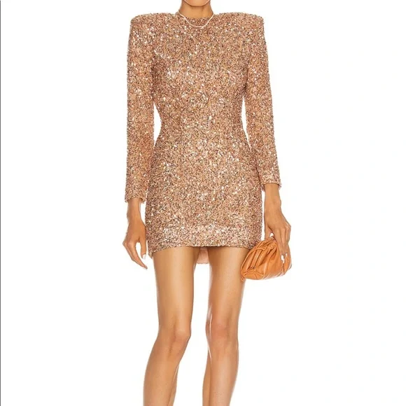 Retrofete | Dresses | Nik Ki Mini Sequin Dress By Retrofete Rose Gold |  Poshmark